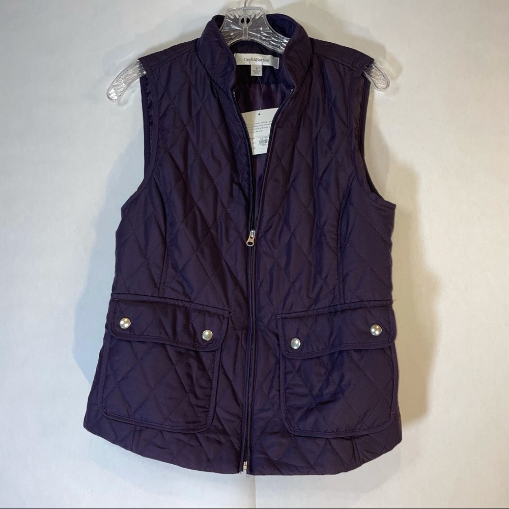 NWT Purple Quilted Croft and Barrow Vest Small